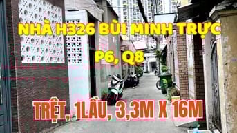 Nhà đẹp, 3,3m x 16m, Trệt, 1lầu, sát MT Bùi M Trực P6, Q8.