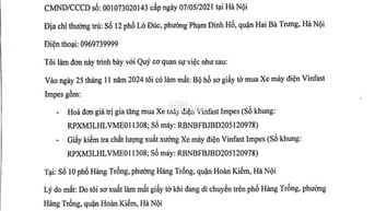 Mất giấy tờ (Phiếu kiểm tra chất lượng xuất xưởng & Hoá đơn mua xe)