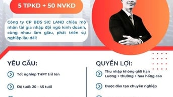 TUYỂN DỤNG NHÂN VIÊN KINH DOANH NHÀ PHỐ THỔ CƯ - TRUNG TÂM TP HCM