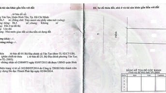 Đất đẹp Bình Tân – 86m² – Giá chỉ 1,25 tỷ – xây nhà cho thuê hợp lý