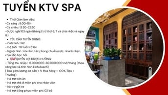 HÀ NỘI SPA tuyển dụng 20 KTV. 