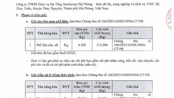 THÔNG BÁO MỜI CHÀO GIÁ CẠNH TRANH THANH LÝ PHẾ LIỆU