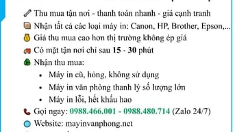 THU MUA MÁY IN CŨ GIÁ CAO TẠI NHÀ HÀ NỘI