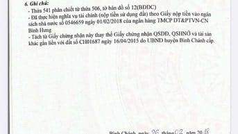 Bán nền đất 6x13,5m (80m2) đường Bờ Bao QL50 vào 30m