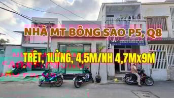 Nhà MT căn góc Bông Sao, khu kd Chợ Sáng BS.Trệt,1lầu, 4,5m/NH 4,7mx9m