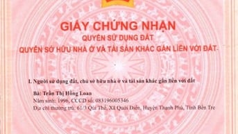 ĐẤT THỔ CƯ, MT ĐƯỜNG ĐÁ MI 6M TẠI THỊ TRẤN HẬU NGHĨA, ĐỨC HÒA, LONG AN
