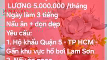 GIÚP VIỆC NẤU ĂN 17g-20g HÀNG NGÀY