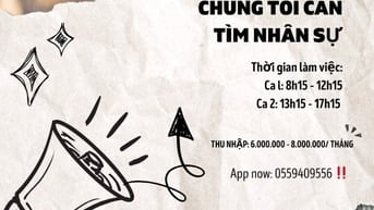 Viêc làm sinh viên/Lđpt tại tphcm, không yêu cầu kinh nghiệm