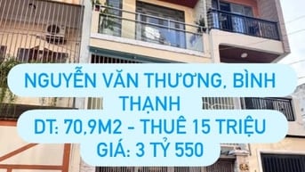PHÁT MÃI GẤP NHÀ NGUYỄN VĂN THƯƠNG, BÌNH THẠNH GIÁ 3 TỶ 550 HẺM 6M 