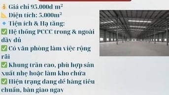 CHO THUÊ KHO 5.000M² – TRUNG TÂM THANH TRÌ