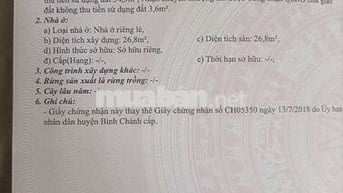 Cần bán nhà SHR,bình chánh thổ cư đầy đủ đang cho thuê