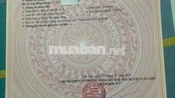 cần bán lô đất mặt tiền đường nhựa ô tô tại an thới đông cần giờ tphcm