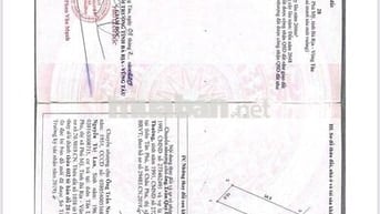 Chính chủ cần tiền bán lỗ đất thổ cư tại châu pha, phú mỹ