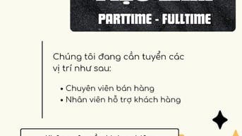 🌻Việc Làm Bán Hàng Parttime/Fulltime Quận 12 Tuyển Nữ Nhân Viên
