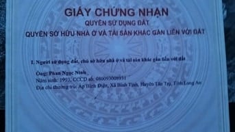 Bán Đất tại Nguyễn Văn Mỹ, Bình Tịnh, Tân Trụ, Long An, giá 780tr