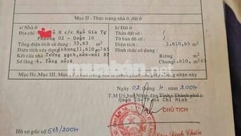 BÁN CĂN C/c NGÔ GIA TỰ - LÔ H, ĐƯỜNG SƯ VẠN HẠNH QUẬN 10