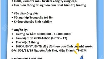 TRỢ LÝ KINH DOANH - CHĂM SÓC MẪU