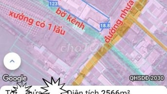 Nhà xưởng 2,400m2 đất 1 lầu, 3MT đường 10m, Lợi Bình Nhơn, Tân An, LA.
