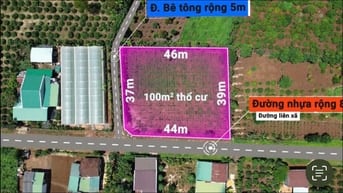 Bán rẻ đất 2 mặt đường liên xã giữa lòng dân cư 44m x 37m, 100m2 tc