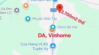 3,700m2 thổ, đường 6m, cách 826C 70m,Vinhome 300m, Phước V Tây
