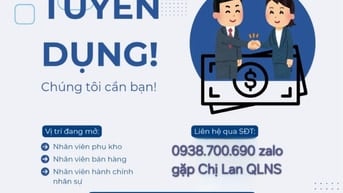 CÔNG TY VINCENT TUYỂN DỤNG NHÂN VIÊN CÁC VỊ TRÍ. 