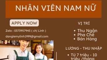 Việc làm F&B bán hàng và phục vụ tại quầy cho khách hàng