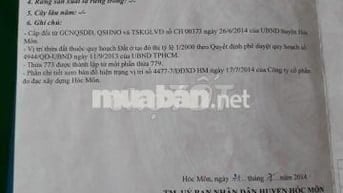 Chủ ngộp ngân hàng cần ra nhanh lô đất Hóc Môn thổ cư trong tuần 680TR