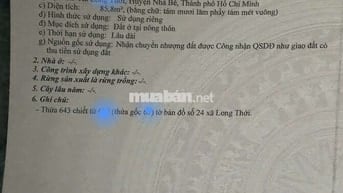 CẦN BÁN LÔ ĐẤT GIÁ TỐT 86M 3.2TY TL