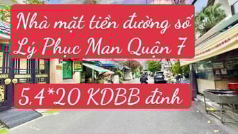 Nhà mặt tiền đường số Lý Phục Man Quận 7. KDBB đỉnh. 5,4*20,6. 9,3 tỷ.