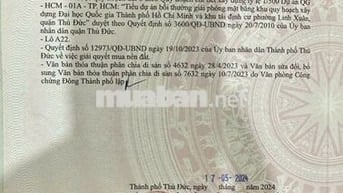 BÁN ĐẤT KDC ÊM ĐỀM - LINH XUÂN - 7.05 TỶ