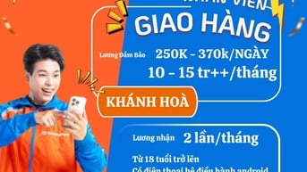 KHÁNH HOÀ - TUYỂN SHIPPER CỦA GIAO HÀNG NHANH