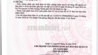 Bán đất Q12 cũ . ( phường an phú đông)