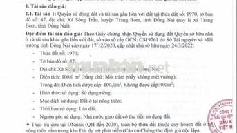 BĐS Xã Sông Trầu, Trảng Bom, Đồng Nai (nay làTrảng Bom, tỉnh Đồng Nai)