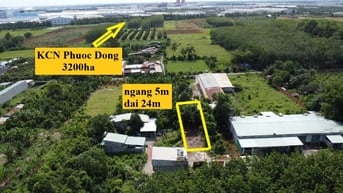 Đất thổ cư ngay KCN Phước Đông 3200ha. 124m2 chỉ 4xx tr 