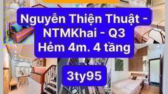 Bán nhà 16/ Nguyễn Thiện Thuật, P2, Quận 3 hẻm 4m thông Bàn Cờ