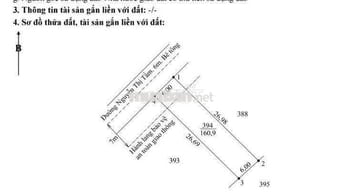 Bán gấp, 160m2 đất thổ cư 6 x 26.6m đường nguyễn thị tầm, 590tr