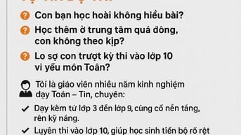 DẠY KÈM TOÁN TIN HỌC PHỔ THÔNG