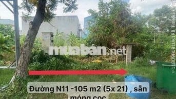 105M2 ĐẤT DÂN CƯ HIỆN HỮU NAM SÀI GÒN -LONG HẬU-ĐƯỜNG N11 GIÁ 2T950 TL