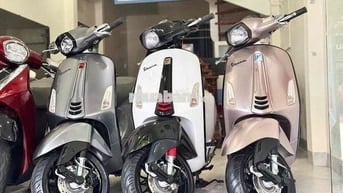 Vespa Iget trắng đen Sporty - Zin keng