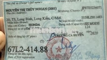 Bán sh mode 2020 chính chủ 1 đời chủ