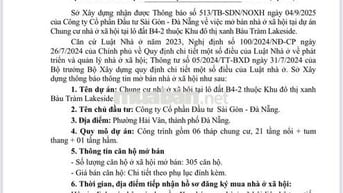 Mở Bán Đợt Cuối NOXH Bàu Tràm, Liên Chiểu, Đà Nẵng
