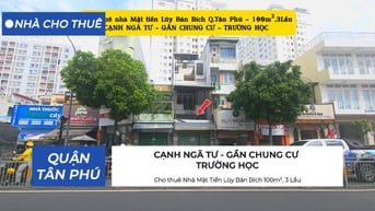Cho thuê Nhà Mặt Tiền Lũy Bán Bích 100m², 3 Lầu- NGAY NGÃ TƯ