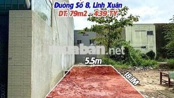 🏡 Bán đất hẻm xe hơi 79m² – Đường số 8 Linh Xuân, Thủ Đức – 4.39 tỷ