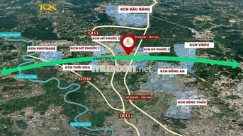 ĐẤT MẶT TIỀN TRUNG TÂM THỚI HÒA KẾT NỐI QL13 -MỸ PHƯỚC TÂN VẠN