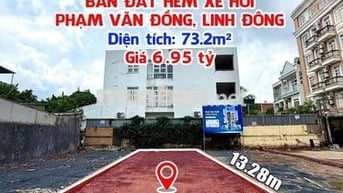 🏡 BÁN ĐẤT HẺM XE HƠI – ĐƯỜNG PHẠM VĂN ĐỒNG, P. LINH ĐÔNG – GIÁ 6.95 TỶ