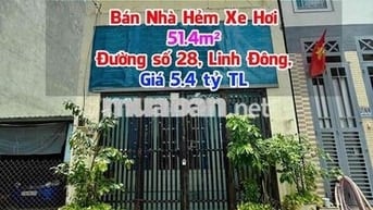 🏡 Bán nhà hẻm xe hơi 51.4m² – Đường số 28, Linh Đông, Thủ Đức – Giá