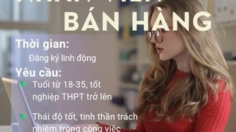 🌈 Việc Làm Fulltime / Part-time: Tuyển Nhân Viên Bán Hàng Trực Quầy