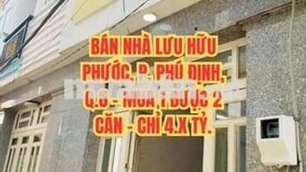 🔥 BÁN NHÀ LƯU HỮU PHƯỚC, P.15, Q.8 - MUA 1 ĐƯỢC 2 CĂN - CHỈ 4.X TỶ.