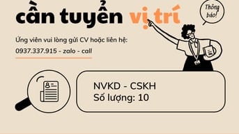 Tuyển 10 bạn chăm sóc khách hàng làm tại quận 11
