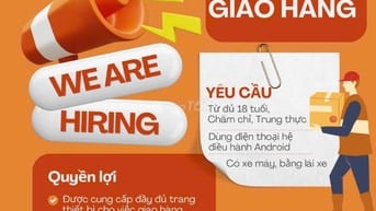 Tuyển Shipper giao hàng khu vực Đông Anh - Thanh Trì Hà Nội
